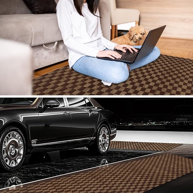 4' x 27' Runner Rugs with Rubber Backing, Indoor Outdoor Utility Carpet Runner - Image 6