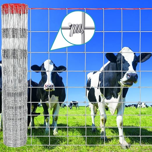Farm Fence 4ft x 164ft Heavy Zinc Coating Cattle Fence, Galvanized Field Wire by YESON