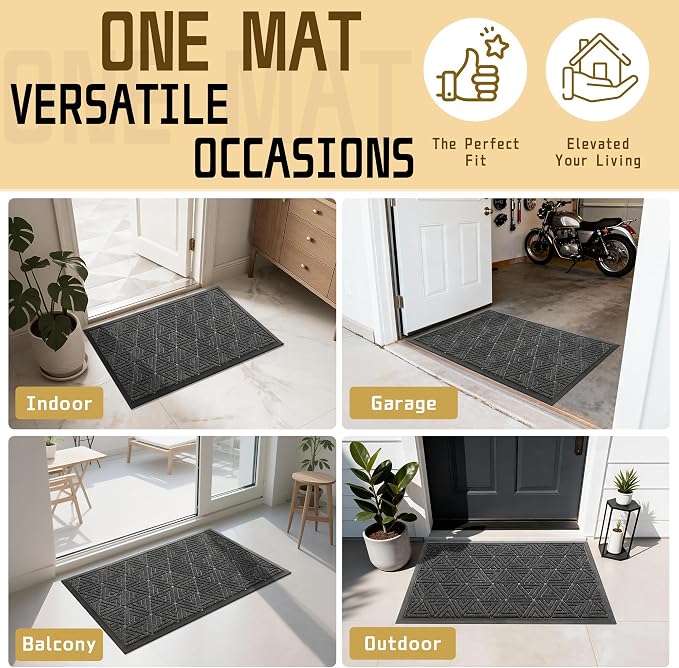 Yimobra Outdoor Mats for Front Door 29.5x17, Stops Mud & Dirt at Entrance - Image 7