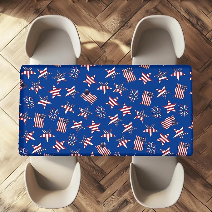 Rectangle Table Cloth Cover Waterproof Elastic Fitted Polyester Fitted - Image 5