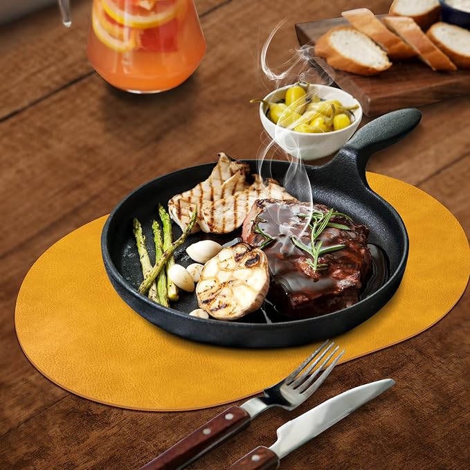 ADRIMER Placemats, Heat Resistant Oval Placemats Set of 6 Washable 12 x 17 Inch - Image 2