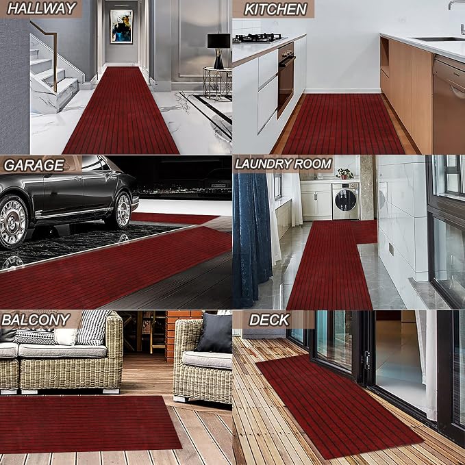3' x 6' Runner Rugs with Rubber Backing, Indoor Outdoor Utility Carpet Runner - Image 7