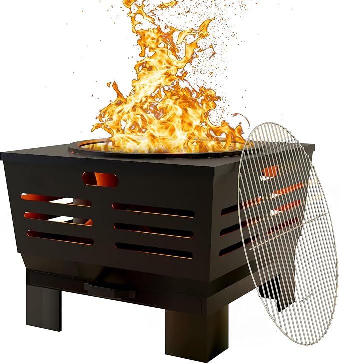 Fire Beauty Fire Pit with Stand, Smokeless Wood Burning Firepit with Ash Pan - Image 3