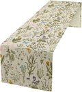 Vintage Wildflower Table Runner, Spring Floral Herbs Botanical Summer Butterfly by Unknown