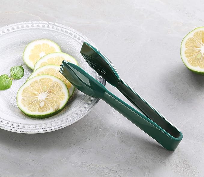 Plastic Serving Tongs, Food Safe Polycarbonate, Green