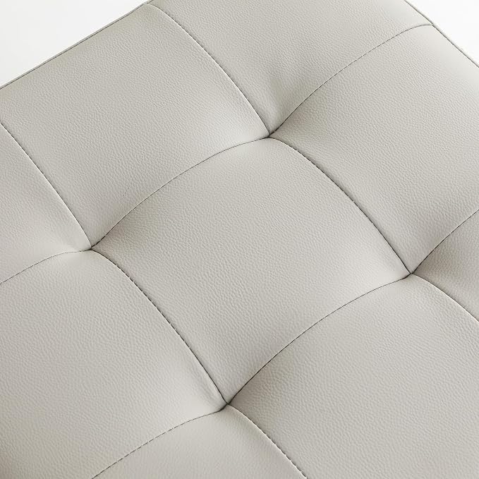Homebeez Tufted Faux Leather Storage Ottoman Square Cube Foot Rest Stool - Image 6