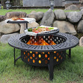 36 Inch Fire Pit with 2 Grills, Wood Burning Fire Pits by OutVue-EmbracetheGreatOutdoors