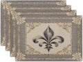 Giwawa Fleur De Lis Placemats Set of 4 Vintage Mardi Gras Washable Place Mat by Giwawa