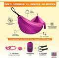Hammock, Extra Large Double Camping Hammock in Fuchsia and Pink