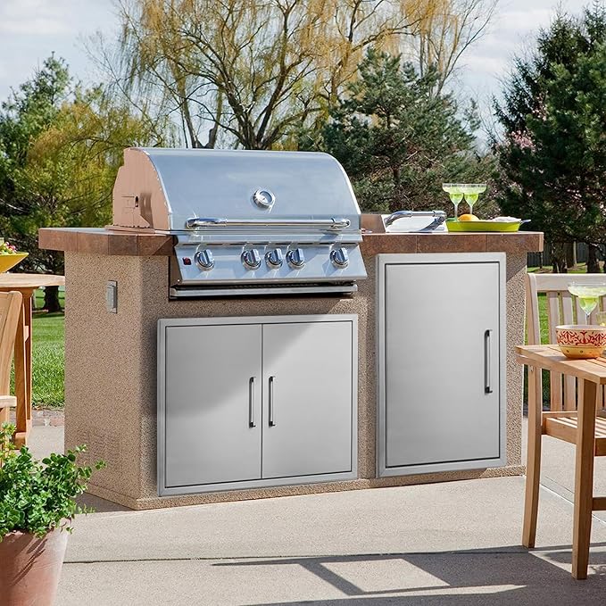 Outdoor Kitchen Door, Stainless Steel BBQ Double Door, Available - Image 7