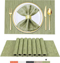 BETEAM Placemats Set of 6, Woven Vinyl Placemat by BETEAM