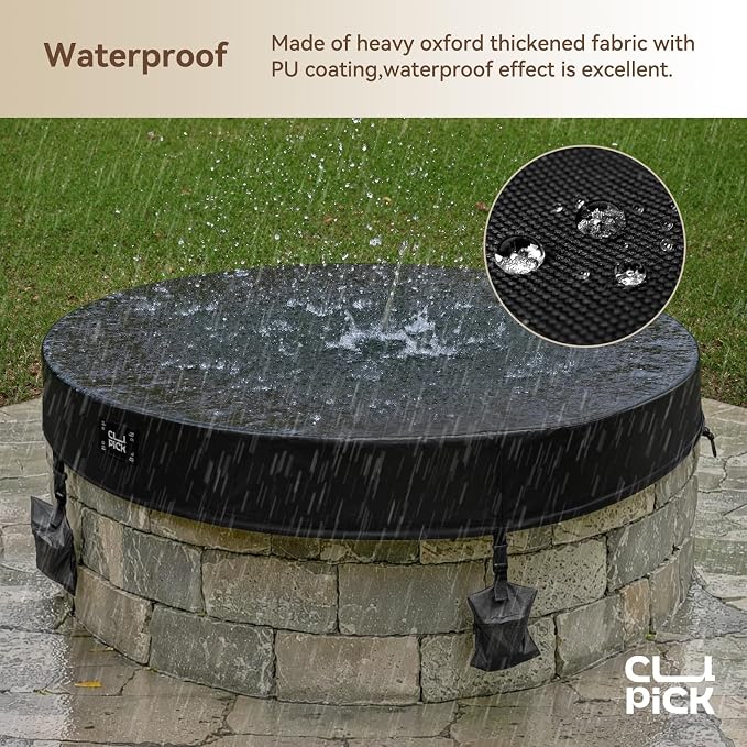 Outdoor Fire Pit Cover, In Ground Firepit Covers Round - Image 4