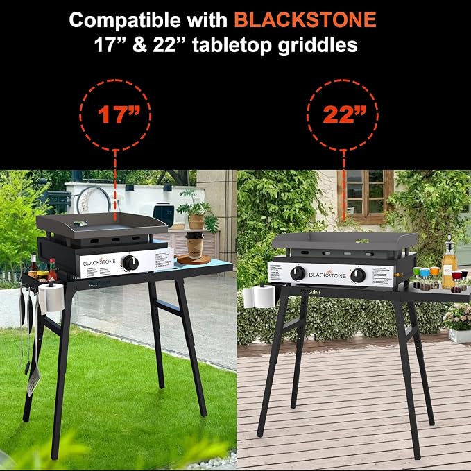 Griddle Stand for Blackstone 17"and 22" Tabletop Griddle, Foldable Grill Table - Image 2