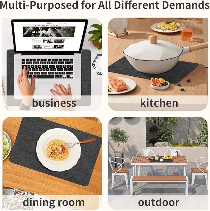 Maxpearl Faux Leather Placemats Set of 4, Waterproof - Image 8