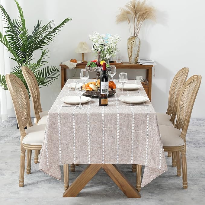 Chassic 60 x 120 inches Farmhouse Style Linen tablecloths, Wrinkle Resistant - Image 2