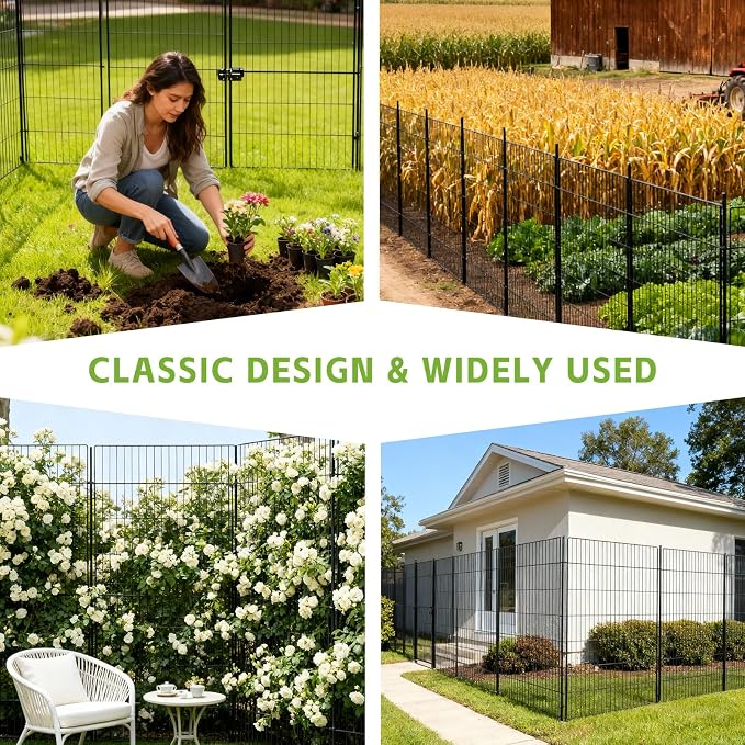 10 Panels No Dig Decorative Outdoor Garden Fence - Image 4