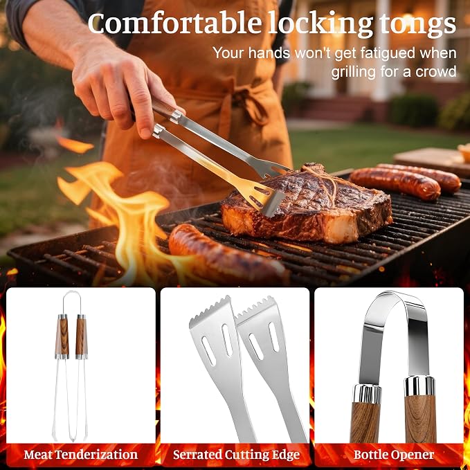 BBQ Grill Tools Set, Stainless Steel Grilling Set - Image 7