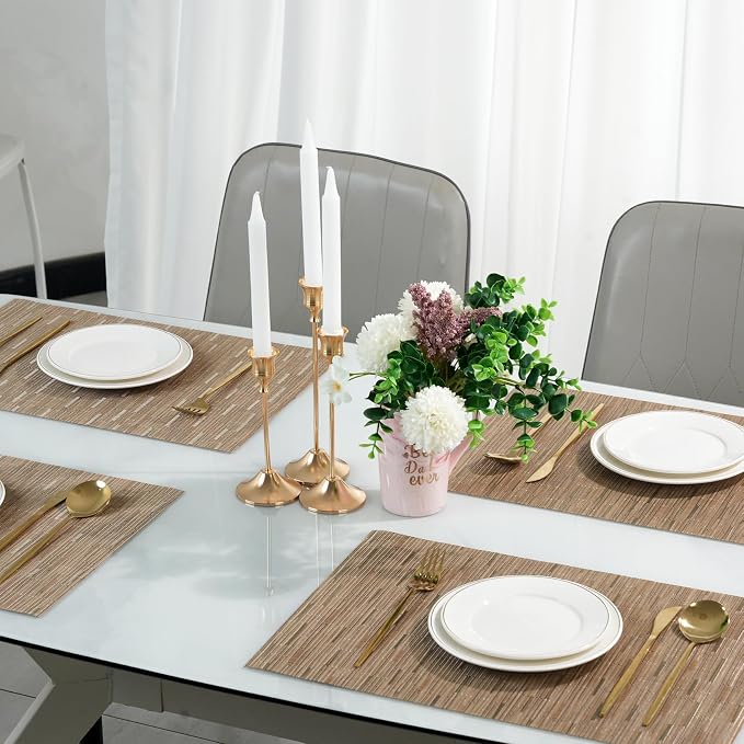 Placemats Set of 8，Non-Slip PVC Weave Table Mats Easy to Clean，Heat Resistant - Image 5