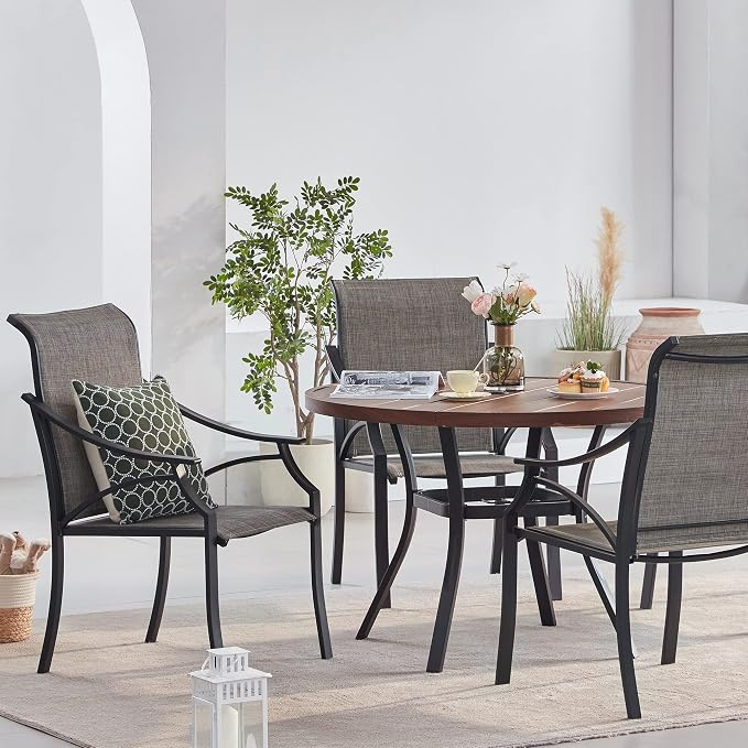 VICLLAX Round Patio Dining Table, 41 inch Metal Outdoor Dining Table - Image 7
