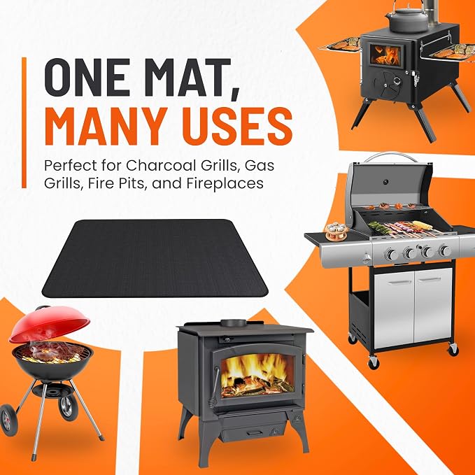 Under Grill Mats for Outdoor Grill Double-Sided Fireproof Mat for Under Fire - Image 6