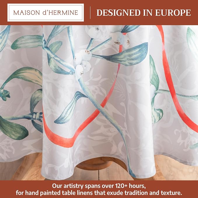 Maison d' Hermine Table Cloth Round Table 100% Cotton 63 Inches Fall Tablecloth - Image 2