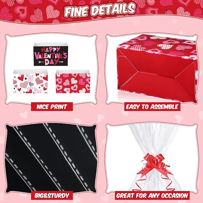 Tatuo 120 Pcs Valentines Day Baskets Gifts Empty Set Includes Valentines Empty - Image 3