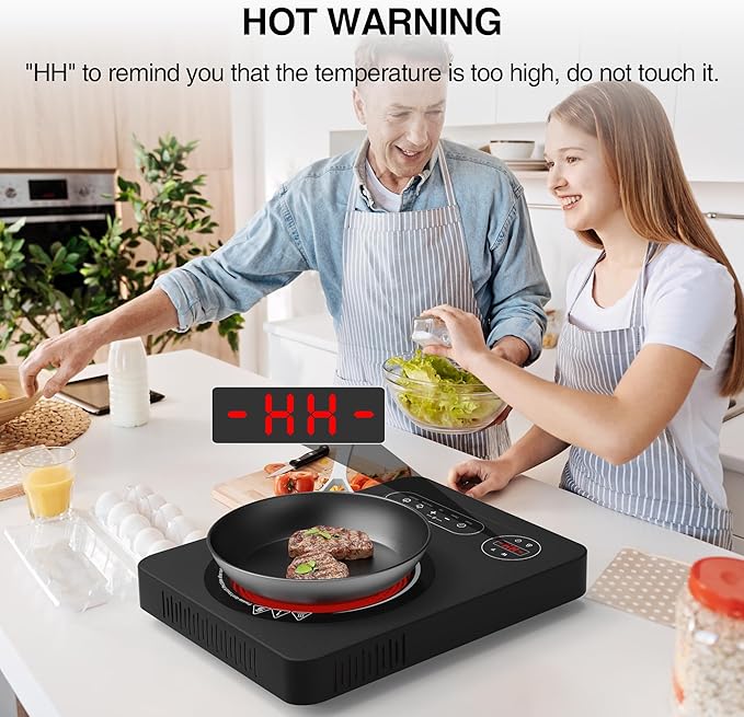 Single Burner Electric Cooktop 1800W - 110V Electric Stove Top Burner Portable - Image 6