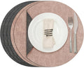 Myir JUN Round Placemats, Dual Sided Faux Leather Place Mats Set of 6 by MyirJUN