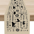 Farm Animals Table Runner, Rustic Farmhouse Cow Pig Rooster Coffee Table Center by Unknown