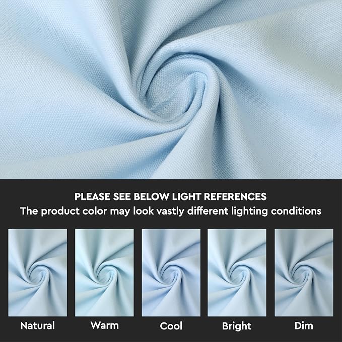 Encasa XO Table Runner 13"x72" Long | Cotton Canvas Fabric | Ice Blue Solid - Image 3