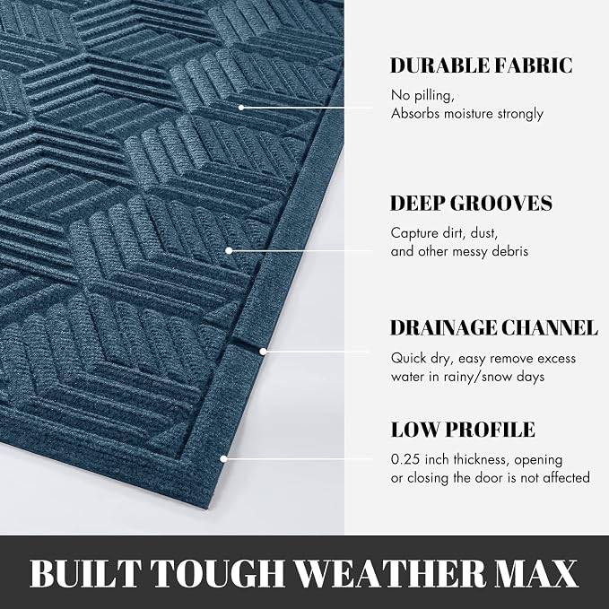 Yimobra Extra Large Door Mat 36x24, All-Season Waterproof Outdoor Mats - Image 3