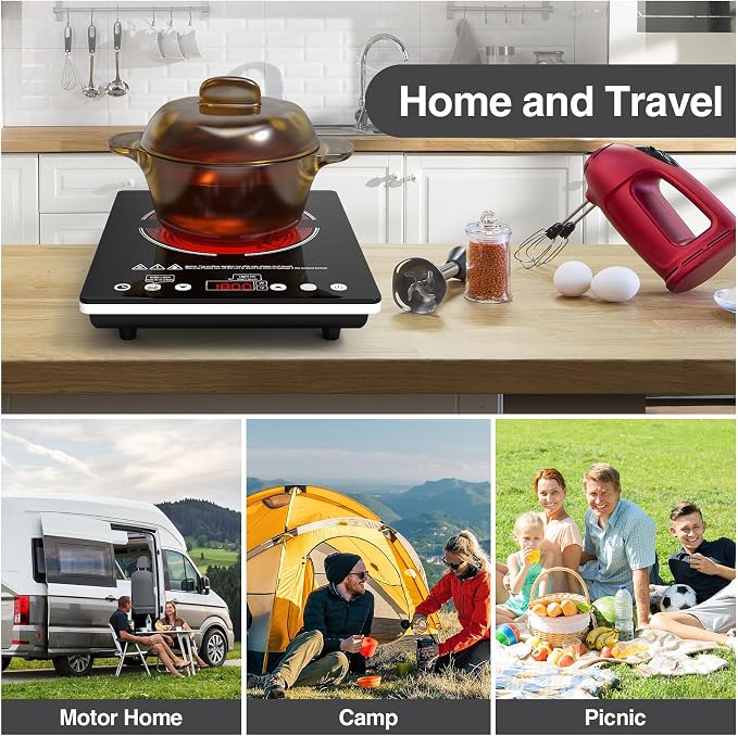 Single Burner Electric Cooktop 1800W - 110V Electric Stove Top Burner Portable - Image 7