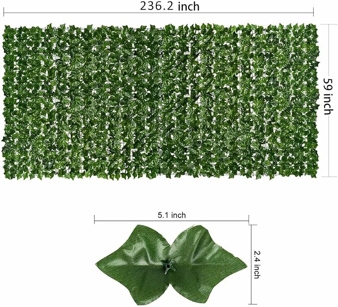 DearHouse Artificial Ivy Privacy Fence Wall Screen, 59x236.2inch Artificial - Image 7