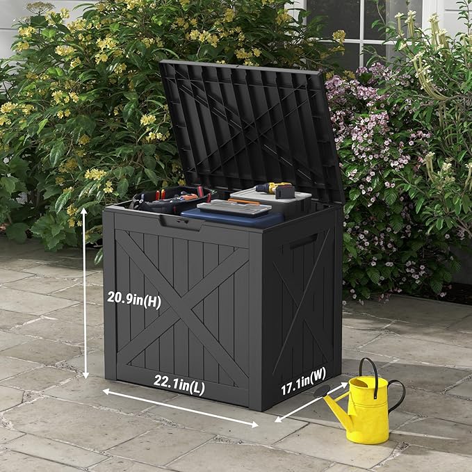 Mars Villa 31 Gallon Barn Style Deck Box, Outdoor Storage Box Waterproof - Image 3