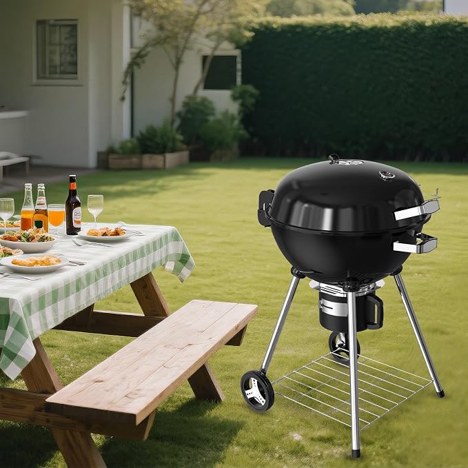 22.5-Inch Portable Charcoal Grill, Heavy Duty Kettle BBQ Smoker - Image 9