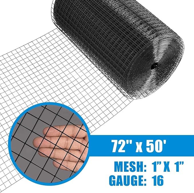 Fencer Wire 16 Gauge Black Vinyl Coated Welded Wire Mesh Size 1 inch by 1 inch - Image 2
