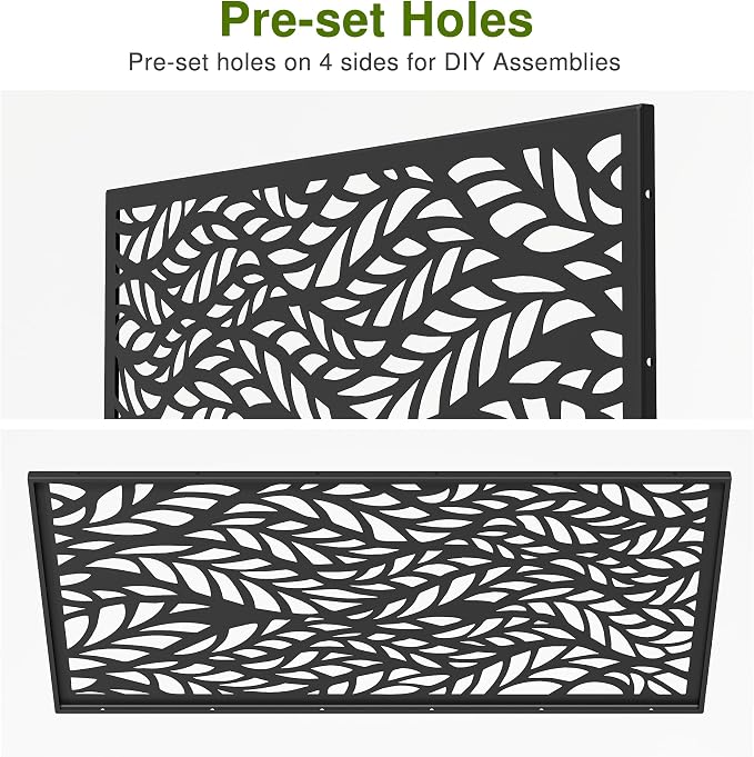 Casaphoria 72" H x 45" W Metal Privacy Screen, 2 Pack Outdoor Freestanding - Image 4