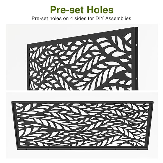 Casaphoria 72" H x 47" W Metal Outdoor Privacy Screen, Freestanding Decorative - Image 4