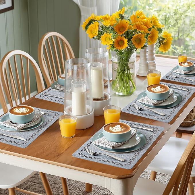 Placemats Set of 6, Heat Resistant & Waterproof Table Mats - Image 6