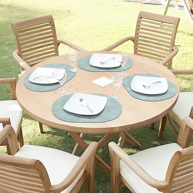 ADRIMER Placemats, Heat Resistant Oval Placemats Set of 8 Washable 12 x 17 Inch - Image 8