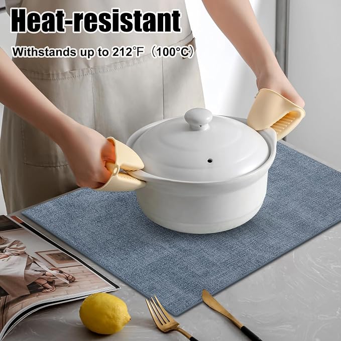 Homaxy Faux Leather Heat Resistant Placemats - Image 2