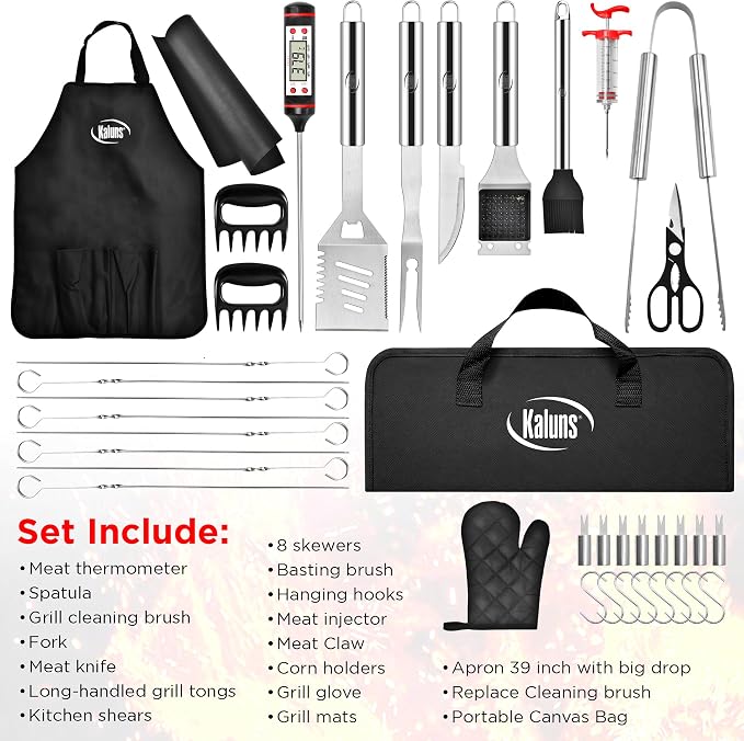 Kaluns BBQ Accessories, Complete Grill Set Grilling Gifts - Image 3