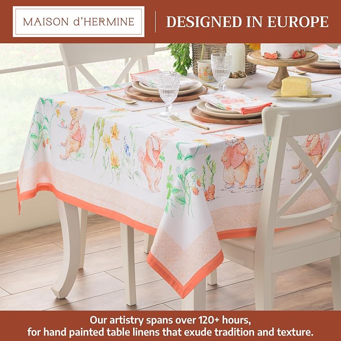 Maison d'Hermine Table Cloth Rectangle Table 100% Cotton Tablecloth - Image 2