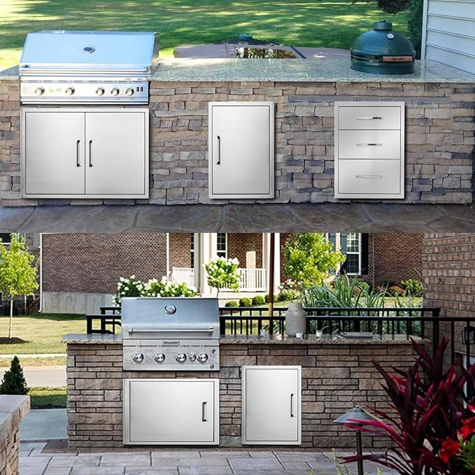 Outdoor Kitchen Door, Stainless Steel BBQ Double Doors, Available - Image 9