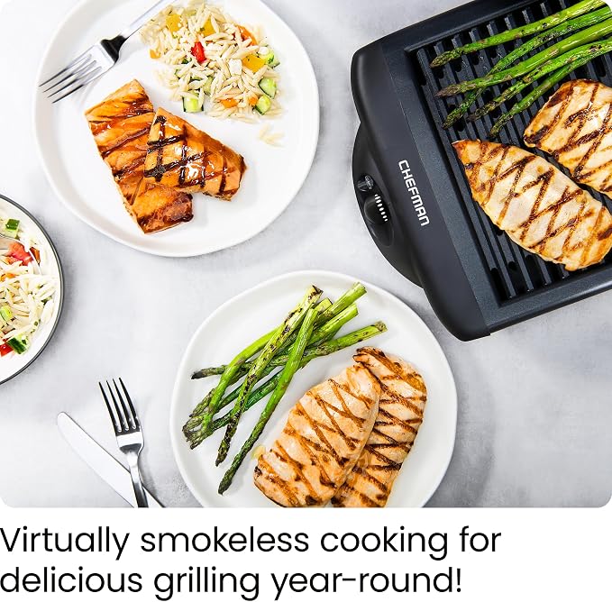 Chefman Electric Smokeless Indoor Grill w/ Non-Stick Cooking Surface & - Image 3