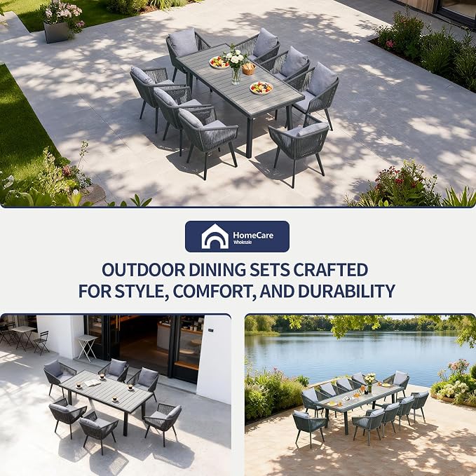 9 Pieces Patio Dining Set for 8 - Image 9