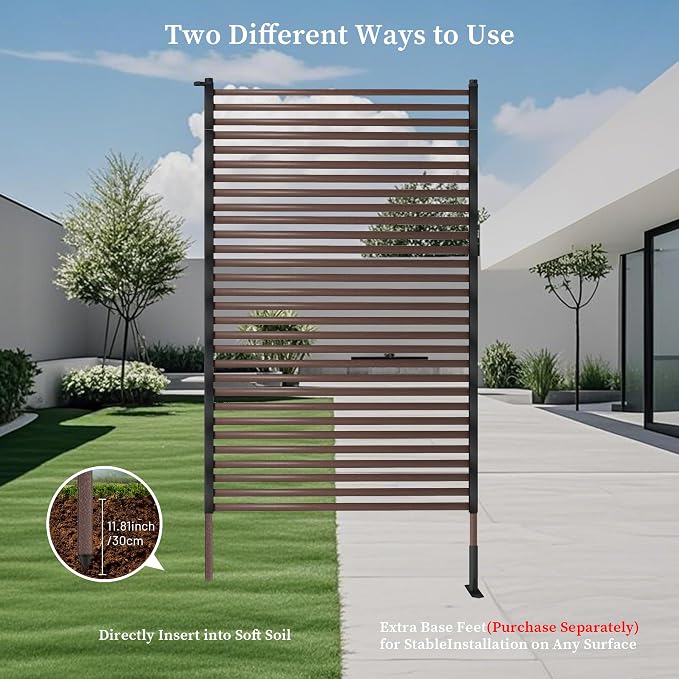 Outdoor 3FT x 6FT Metal Privacy Screen, Privacy Fence Panels - Image 5