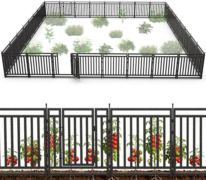 Garden Fence 32in x 72ft, 28 Panels + 4 Gates, Durable Outdoor Yard Barrier by Petorldog