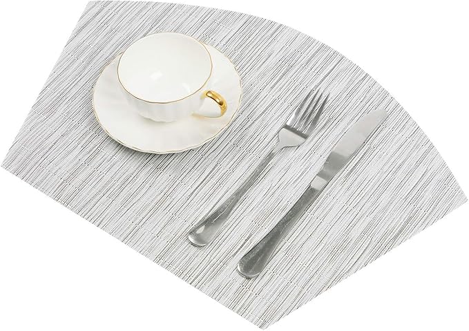 SHACOS Wedge Placemats Set of 8 Woven Vinyl Placemats - Image 2