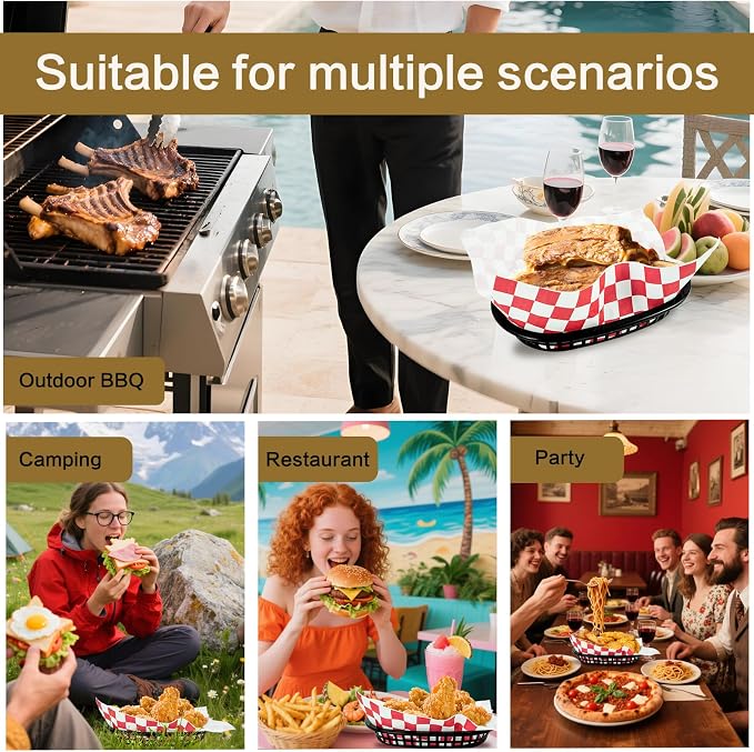 18 Pcs Fast Food Baskets, Plastic Food Serving Basket - Image 7